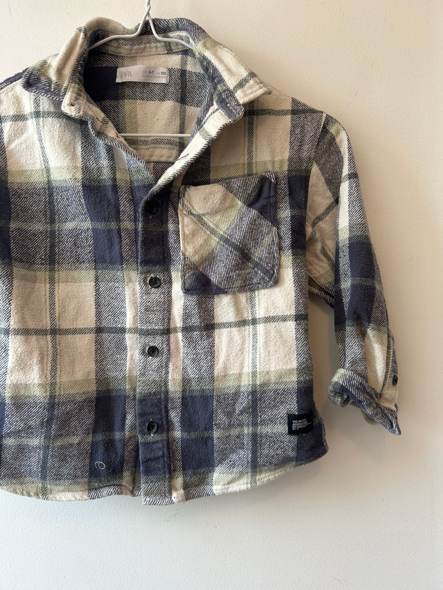 Zara Blue Plaid Shirt | 7 Years