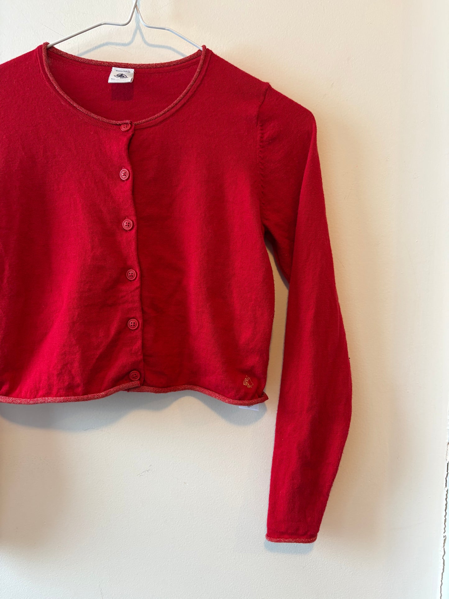 Petit Bateau Red Cardigan | 8 Years