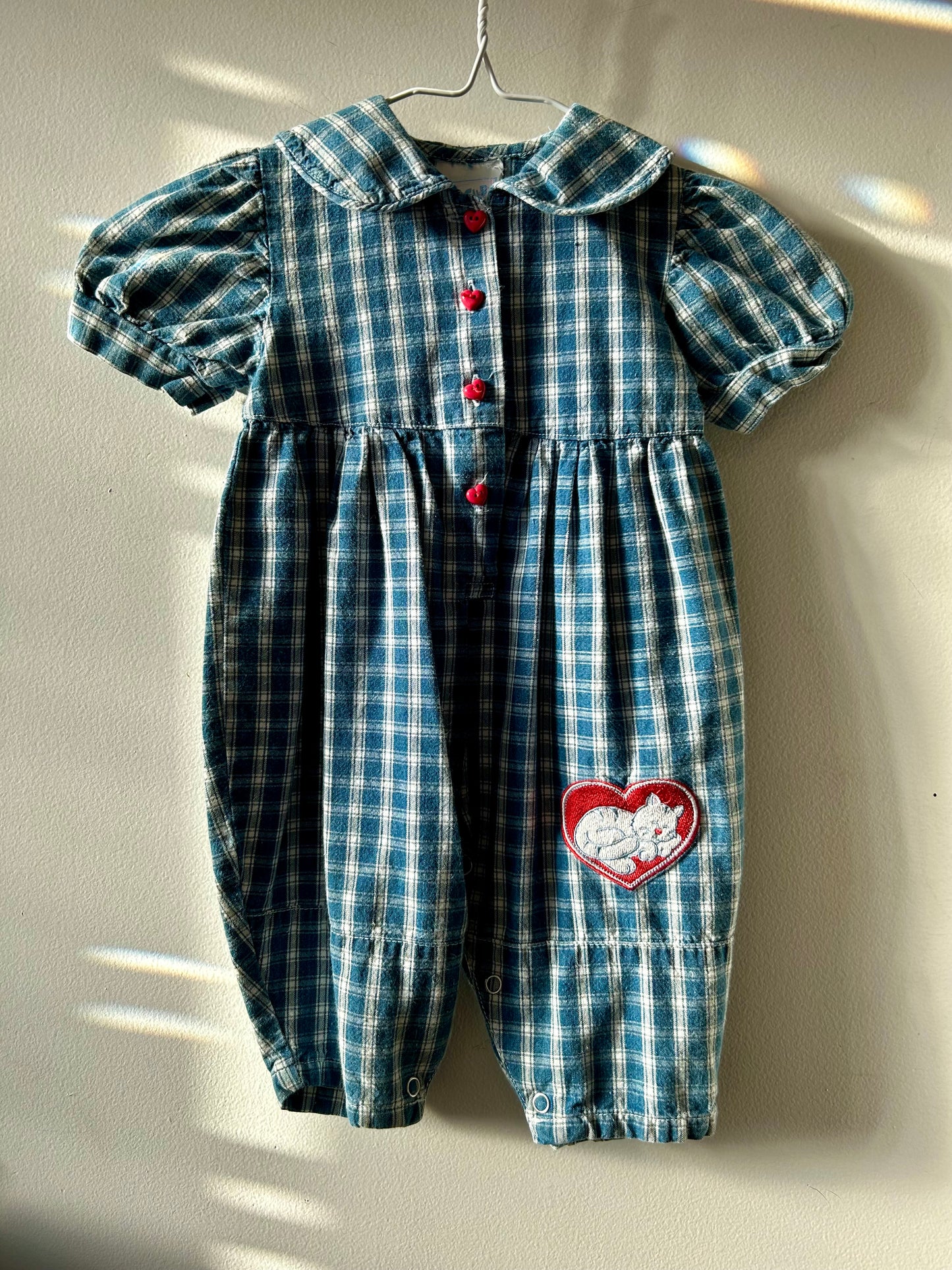 Vintage Snoozy Kitty Romper | 9M