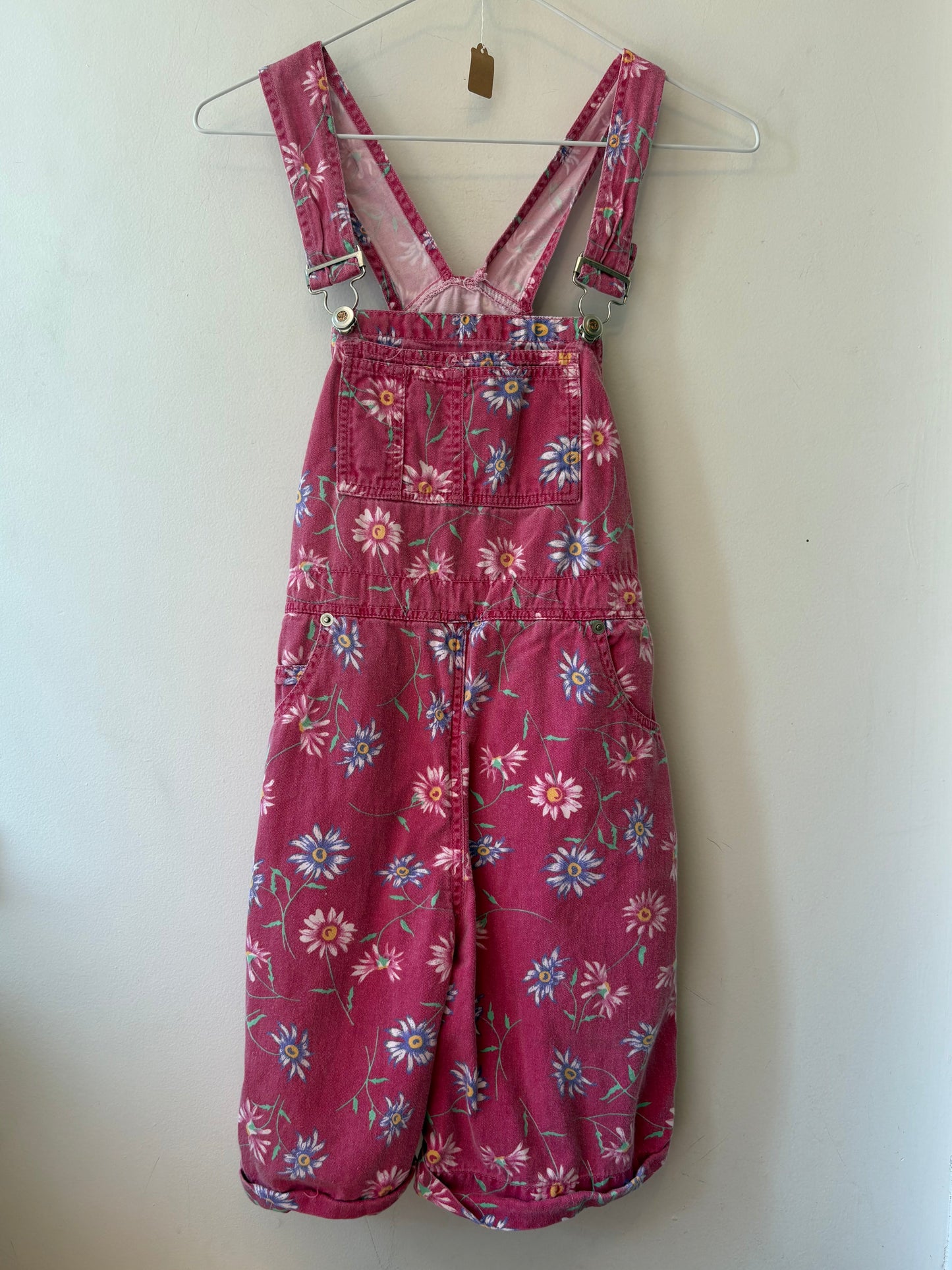 Vintage Pink Floral Overalls | 14 Years