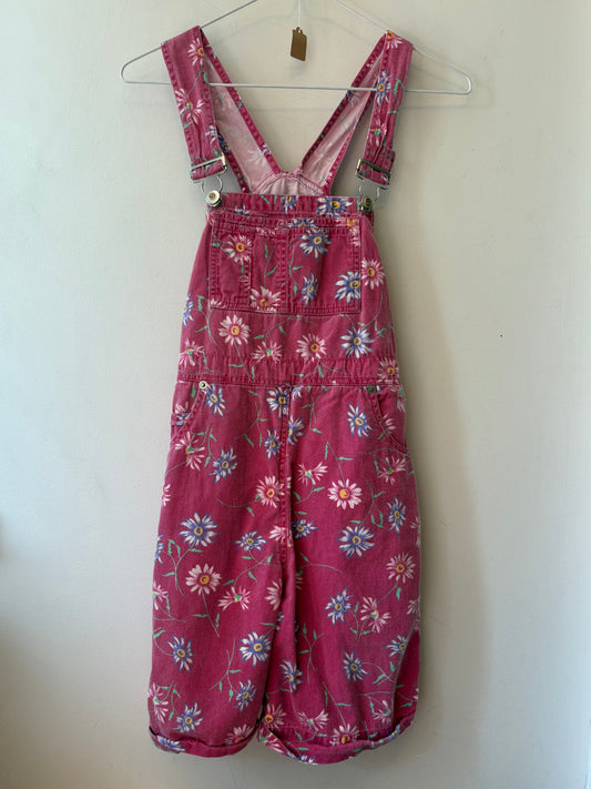 Vintage Pink Floral Overalls | 14 Years