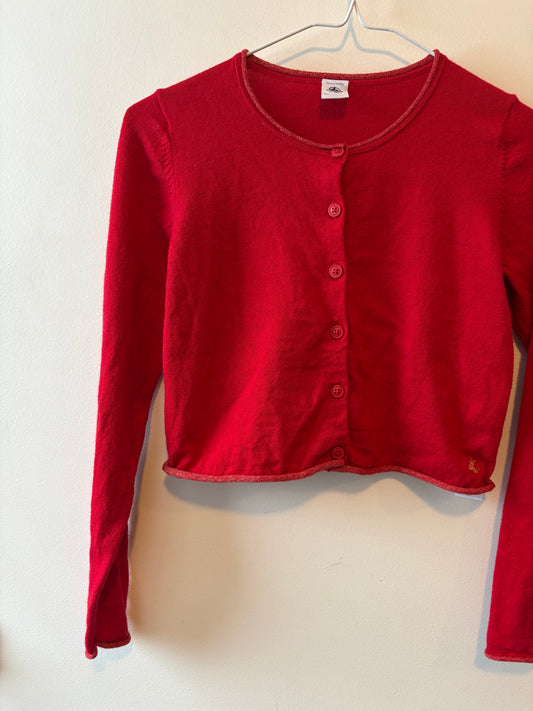 Petit Bateau Red Cardigan | 8 Years