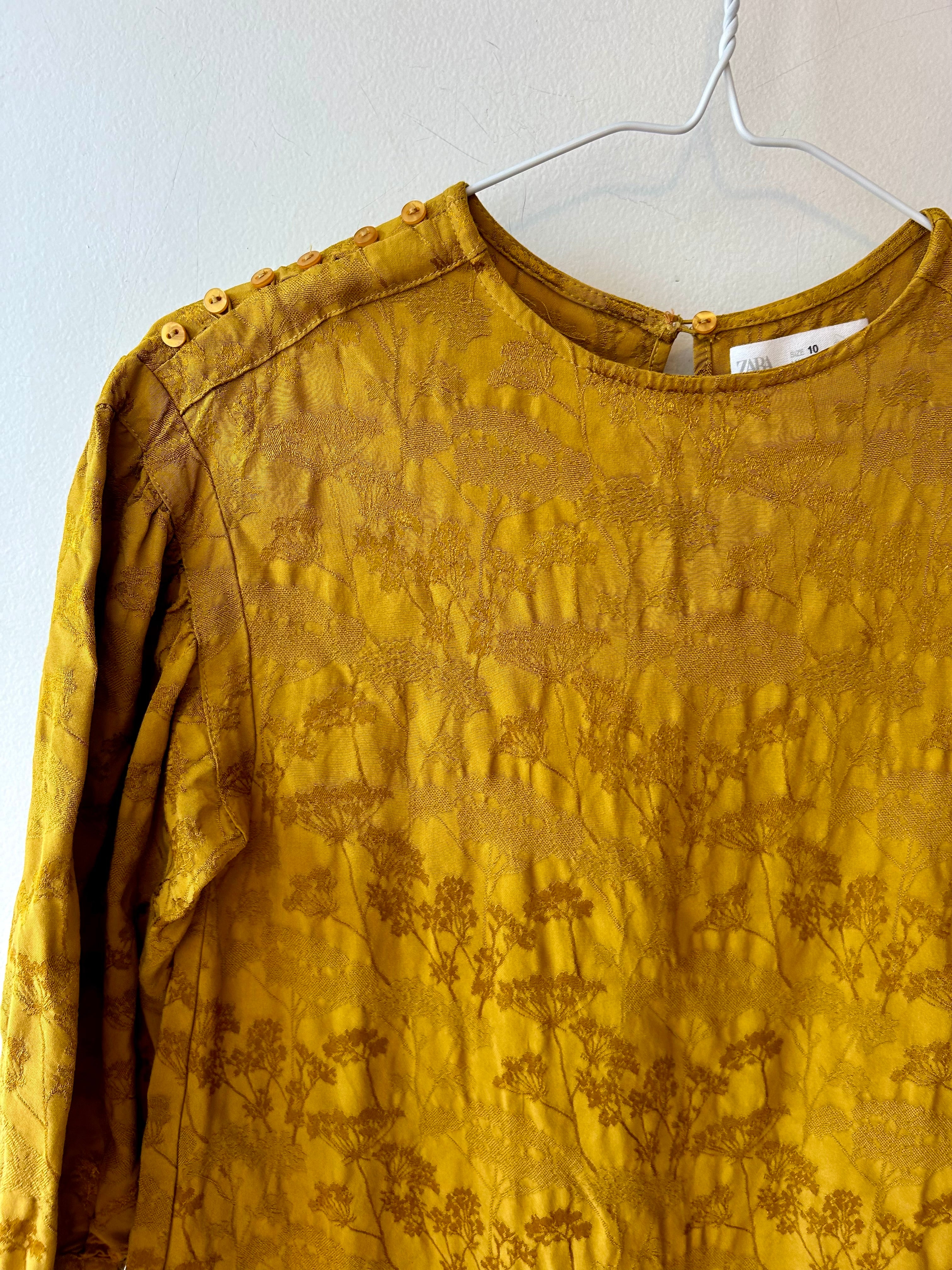 zara yellow lace top