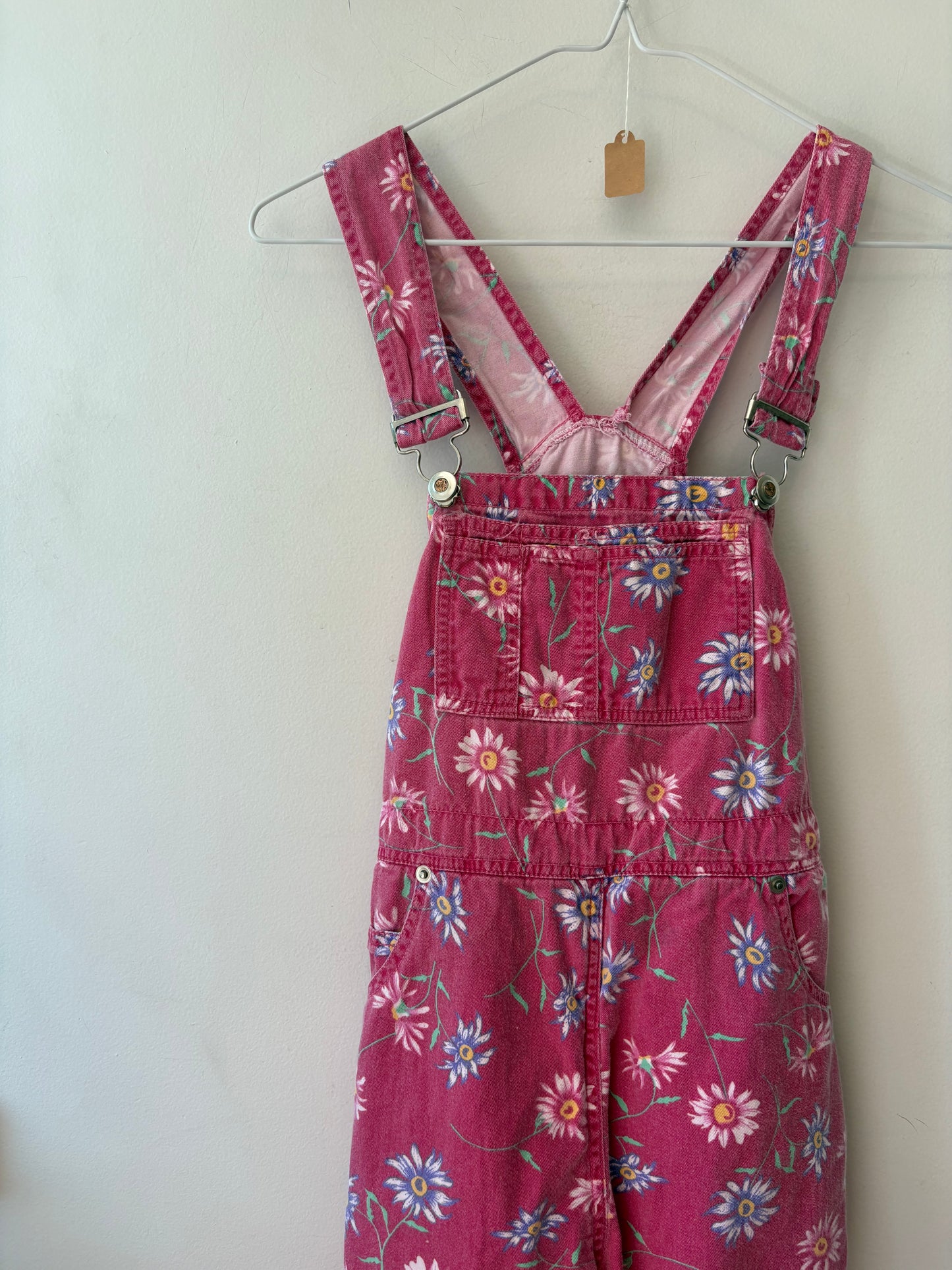 Vintage Pink Floral Overalls | 14 Years