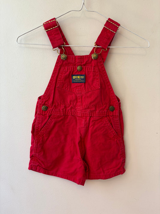 Vintage Oshkosh Red Shortalls | 18M