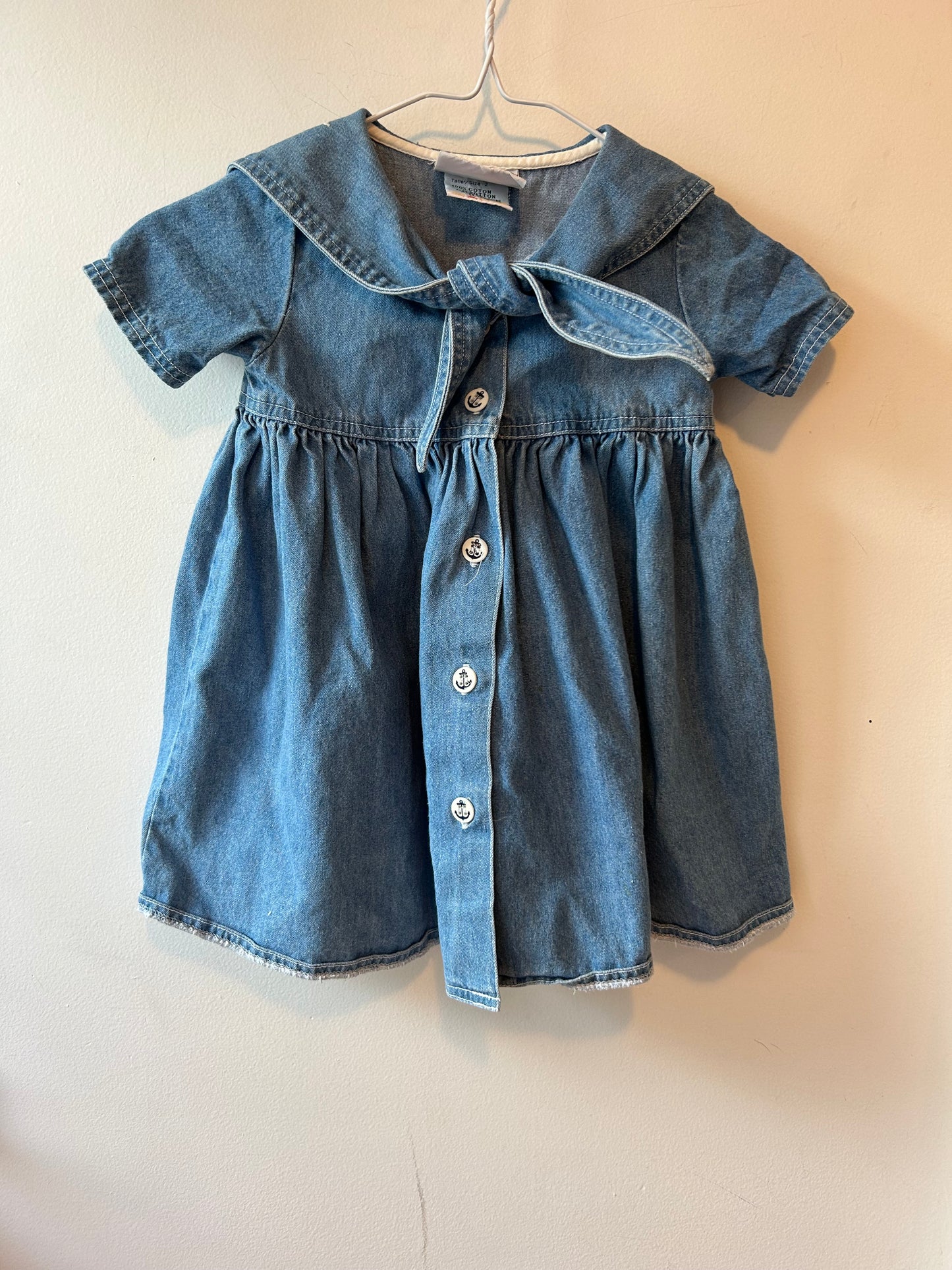 Vintage Denim Sailing Dress | 2 Years