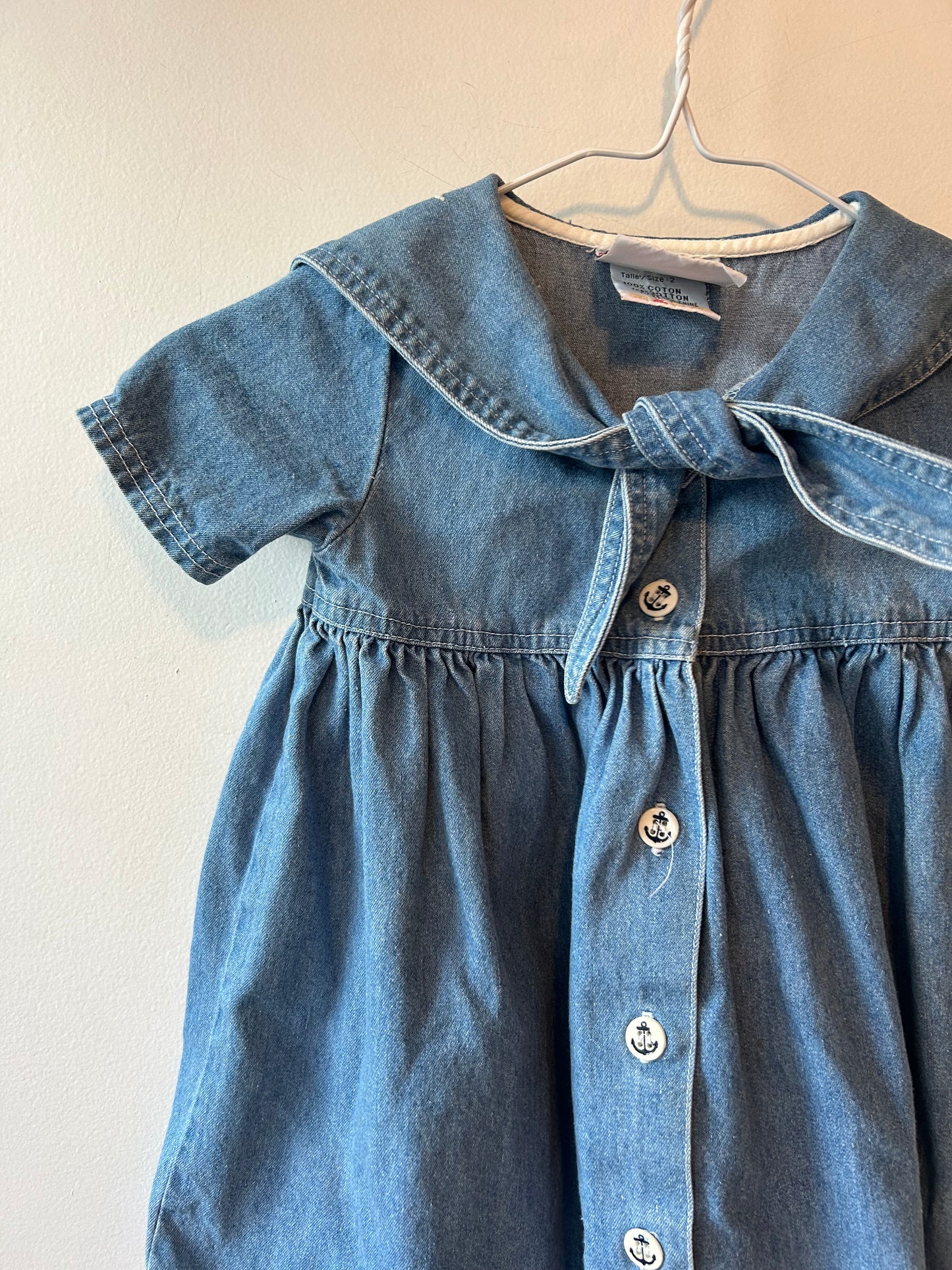 Vintage Denim Sailing Dress | 2 Years