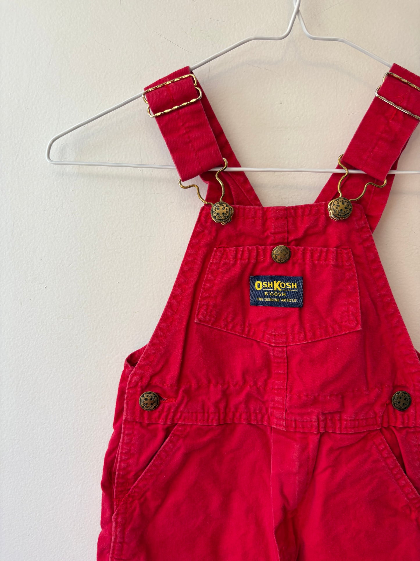 Vintage Oshkosh Red Shortalls | 18M