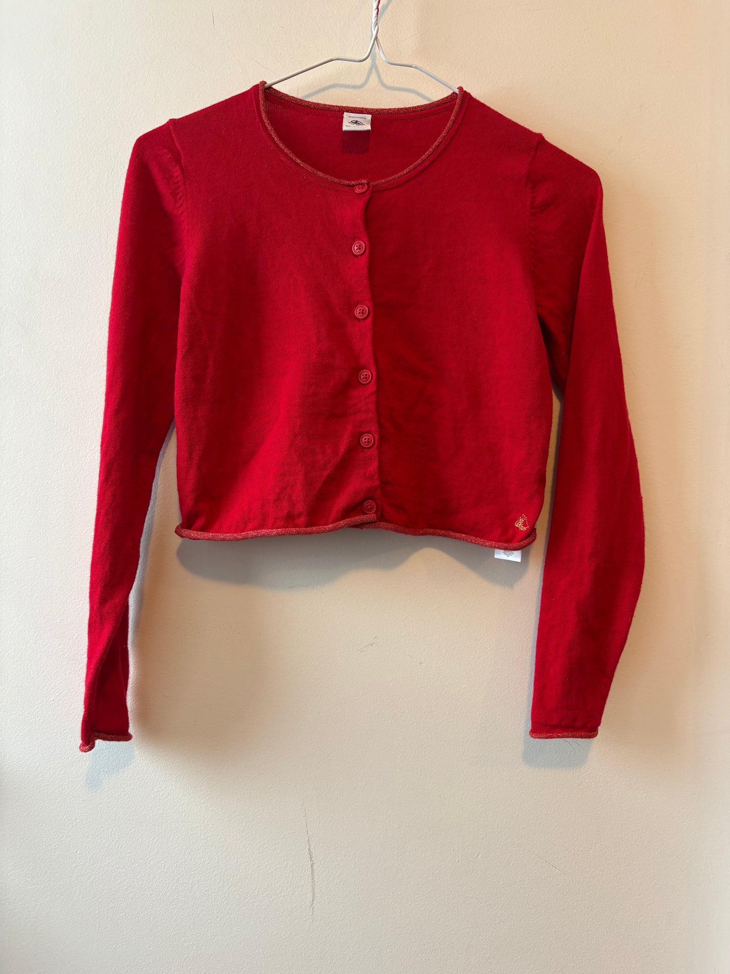 Petit Bateau Red Cardigan | 8 Years