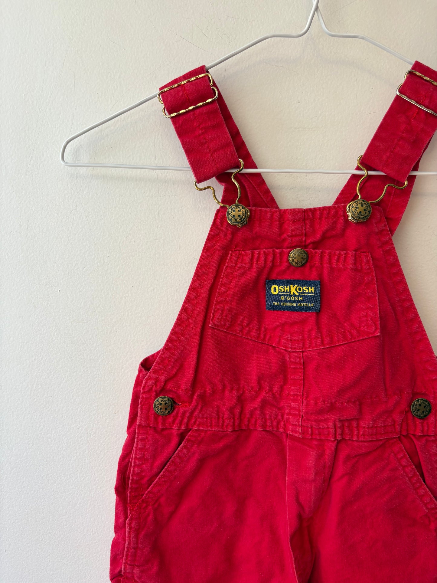 Vintage Oshkosh Red Shortalls | 18M